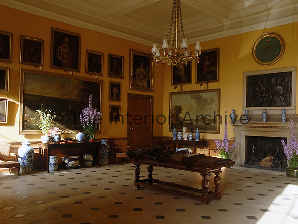 Entrance Hall, Petworth House. Credit: Christopher Simon Sykes/The Interior Archive. Photographer: Christopher Simon Sykes.  Part of the Historic Houses Image Collection from Interior Archive.